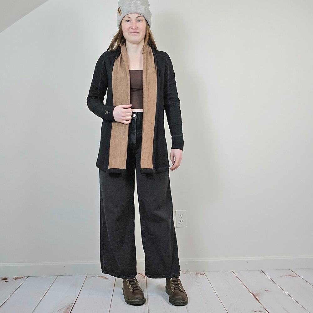 NWOT Ibex Dyad Cardigan Black/Camel Small